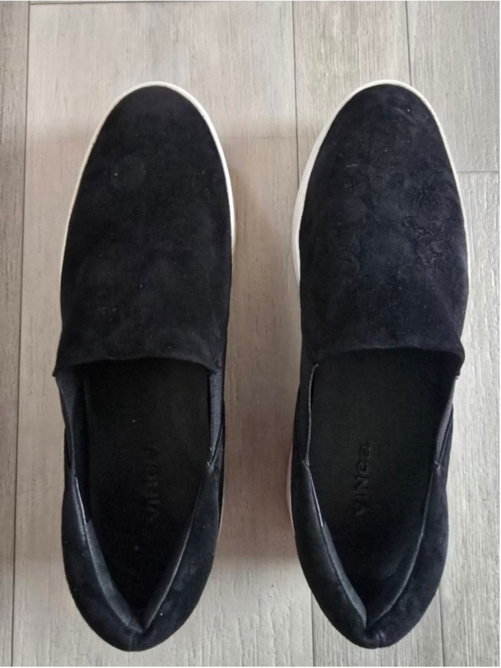 Women's Vince Warren Black Suede Platform Slip-On Sneakers US 8
